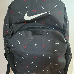 Nike Black Backpack with Red and White Swooshes